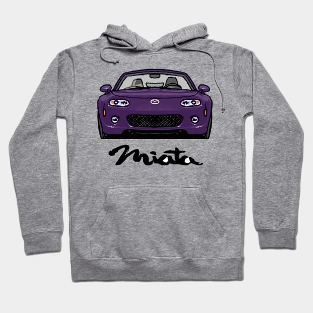 MX5 Miata NC Purple Hoodie by Woreth